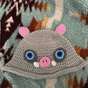 Crochet demon slayer inosuke bucket hat